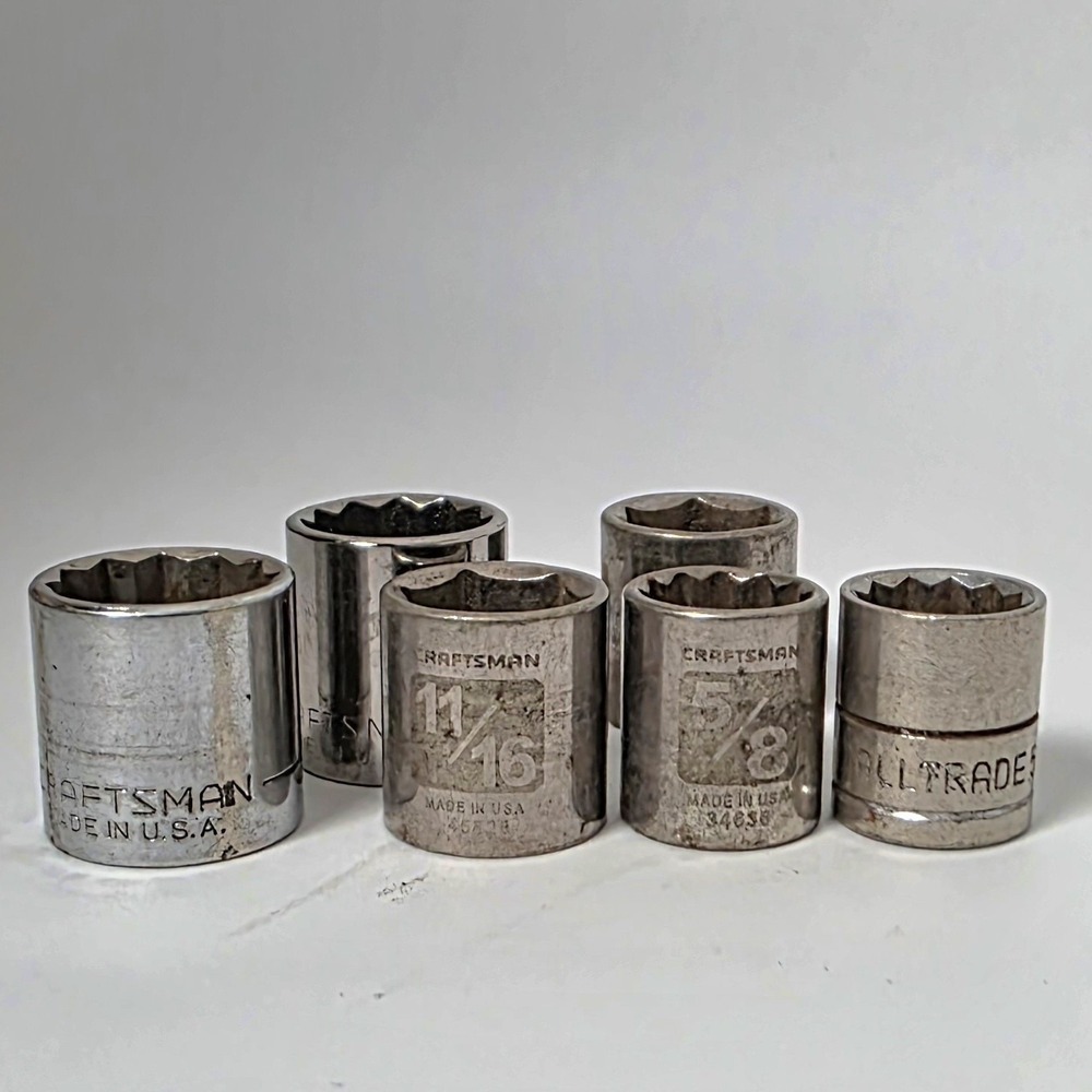 Used‎ Various Shallow Sockets Assorted Sizes *See Pics For List #985